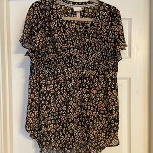 Sheer Blouse with Smock-Detailing